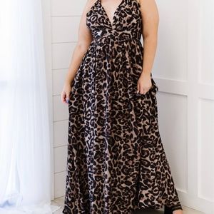 Full Size Run Leopard Maxi Dress